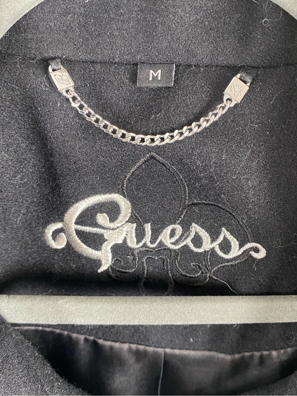 Guess Women's Black Wool Blend Double-Breasted Belted Coat Medium - Picture 3 of 5